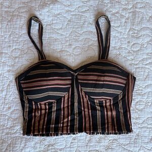 Corset Style Crop Top Xhilaration— Black & Orange